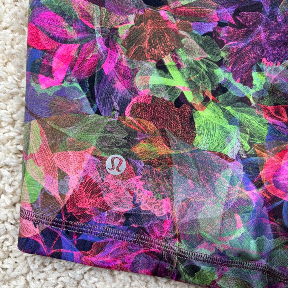 Lululemon Wunder Train High-Rise Short 6 Women 12 Floral Electric Multi Color - Picture 8 of 9